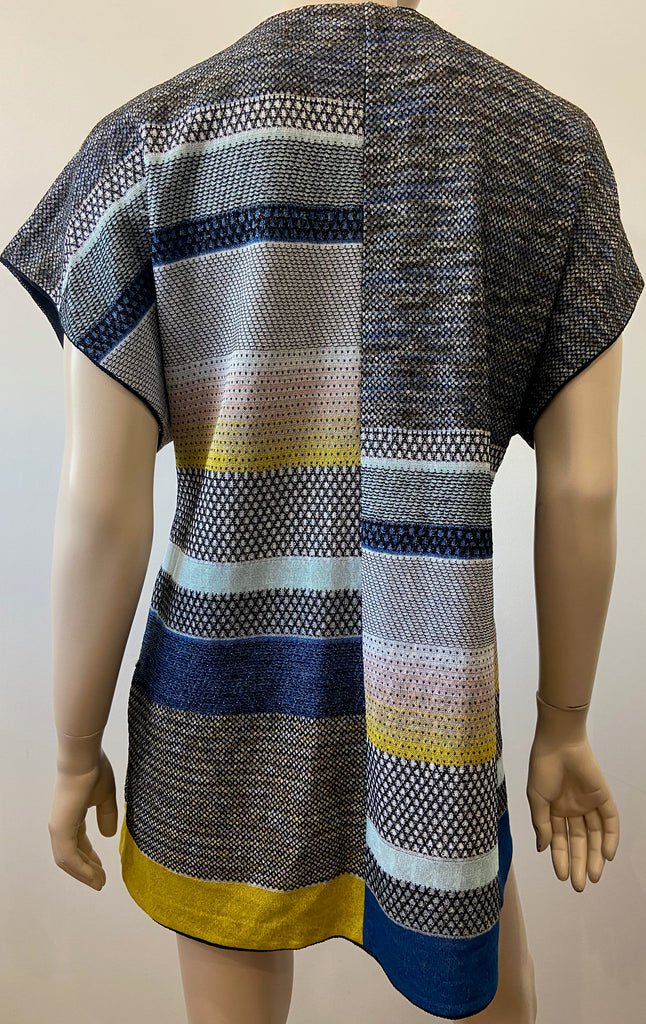 MISSONI Multicolour Open Front Short Sleeve Colour Block Patterned Cardigan 38