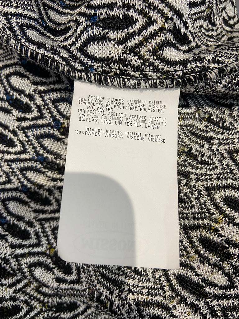 MISSONI Multicolour Open Front Short Sleeve Colour Block Patterned Cardigan 38