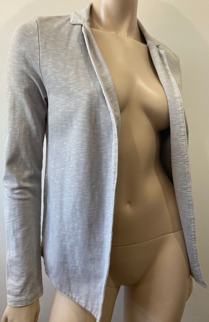 AMERICAN VINTAGE Pale Grey 100% Cotton Long Sleeve Lightweight Blazer Jacket S