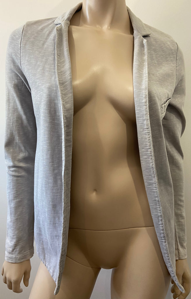 AMERICAN VINTAGE Pale Grey 100% Cotton Long Sleeve Lightweight Blazer Jacket S