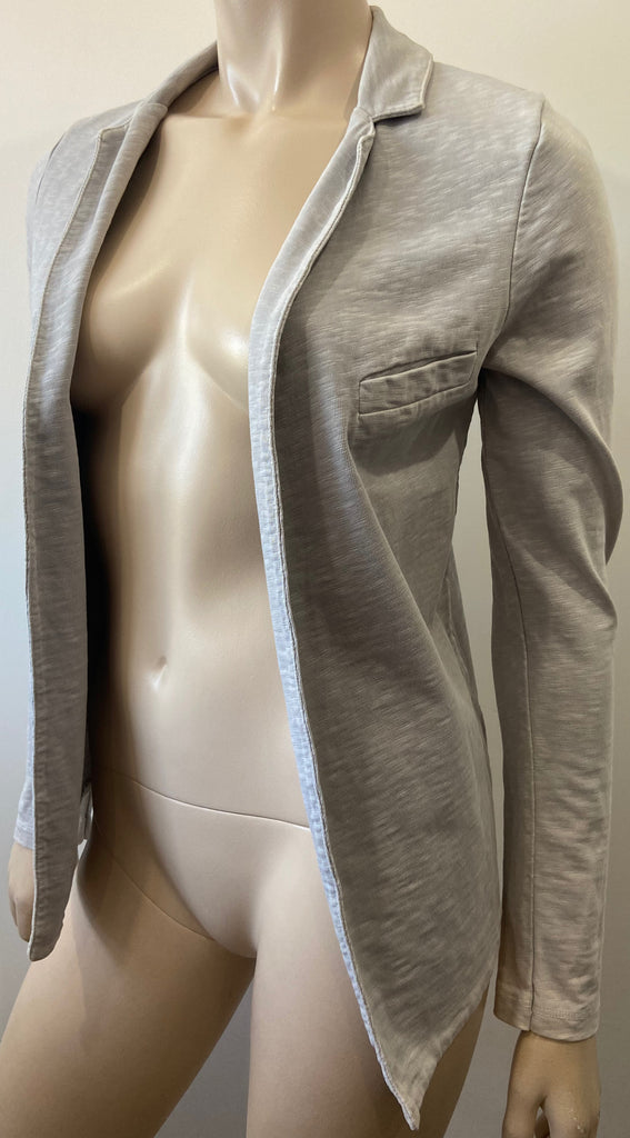 AMERICAN VINTAGE Pale Grey 100% Cotton Long Sleeve Lightweight Blazer Jacket S