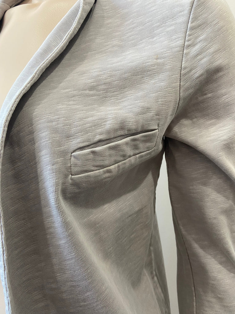 AMERICAN VINTAGE Pale Grey 100% Cotton Long Sleeve Lightweight Blazer Jacket S