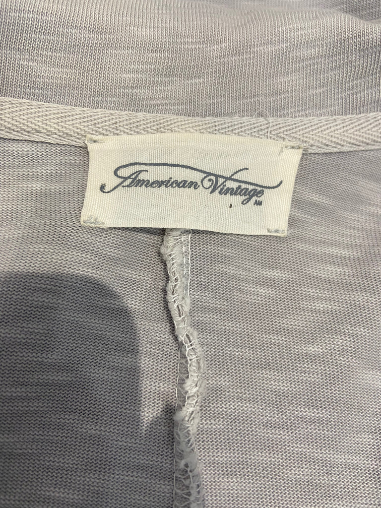 AMERICAN VINTAGE Pale Grey 100% Cotton Long Sleeve Lightweight Blazer Jacket S