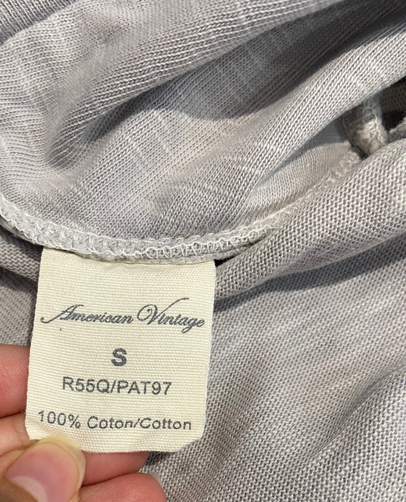 AMERICAN VINTAGE Pale Grey 100% Cotton Long Sleeve Lightweight Blazer Jacket S