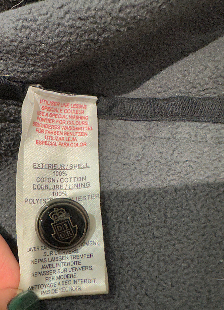 CHRISTIAN DIOR Kids Boy's Dark Brown Cotton Zipper Fleece Lined Biker Jacket 6Y