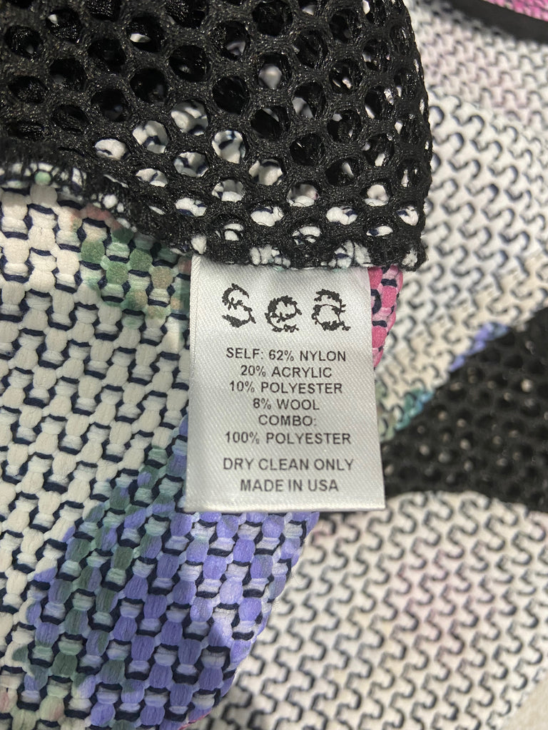 SEA NEW YORK Multi Colour Floral Print Short Sleeve Textured Fabric Top US2 UK8