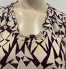 AMERICAN VINTAGE Multi Colour 100% Silk Abstract Print Short Sleeve Blouse Top S