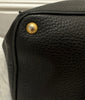 PRADA Black Pebbled Leather Gold Tone Detail Large Tote Shoulder Bag w Dust Bag