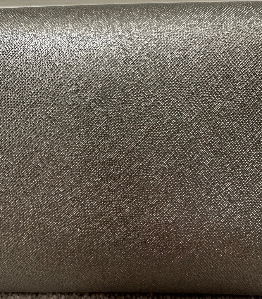 MICHAEL KORS Silver Metallic Leather Branded Detachable Shoulder Clutch Bag