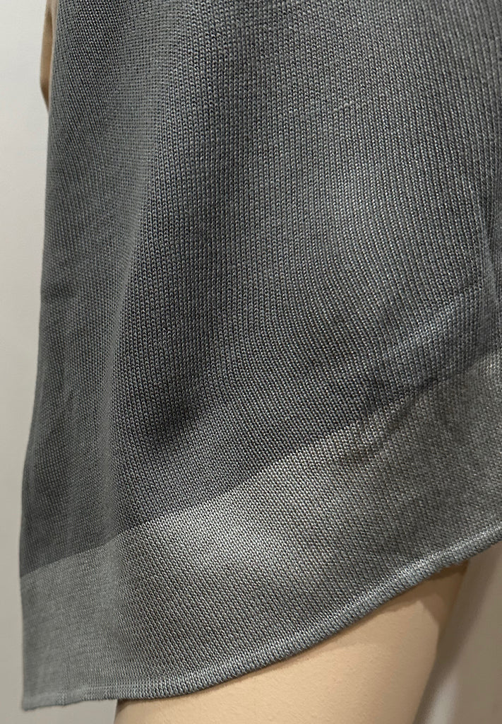 KENNETH COLE NEW YORK Women's Grey Contrast Trim Knitwear Shawl Cape Wrap