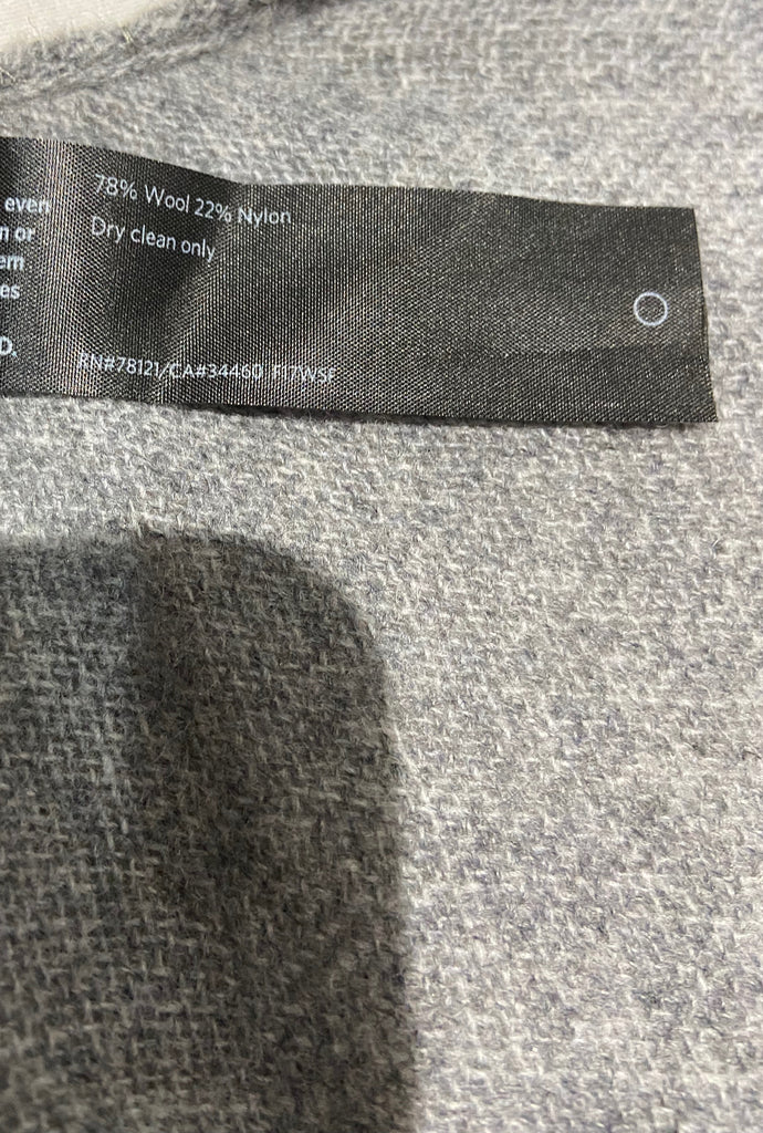 EILEEN FISHER Grey Brown Multi Colour Wool Blend Fringed Wrap Shawl Cape 1 Size