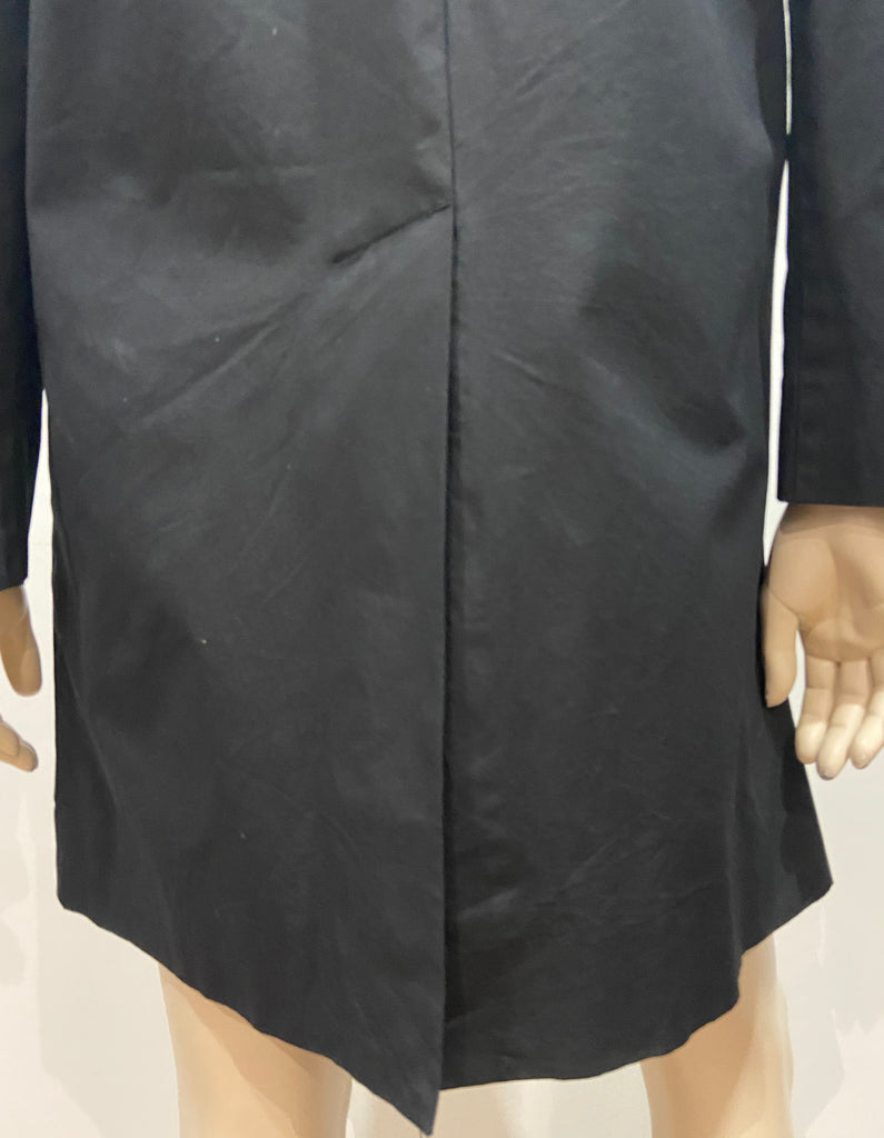 COS Black Cotton Round Neck Button Fastened Long Sleeve Mesh Lined Jacket Coat 8