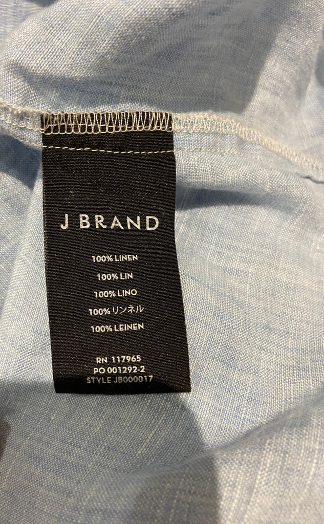 J BRAND Pale Blue 100% Linen V Neck Sleeveless Long Length Maxi Dress XS