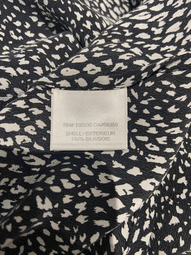EQUIPMENT FEMME Black & White 100% Silk Abstract Print Speckled Vest Top S/P