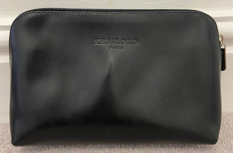 LONGCHAMP Beige Leather Sheen Silver Tone Detachable Shoulder Strap Clutch Bag