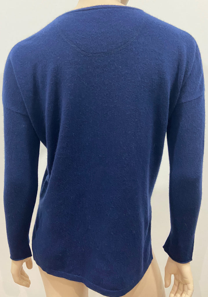 VINCE Blue 100% Cashmere Crew Neck Long Sleeve Knitwear Jumper Sweater Top XS
