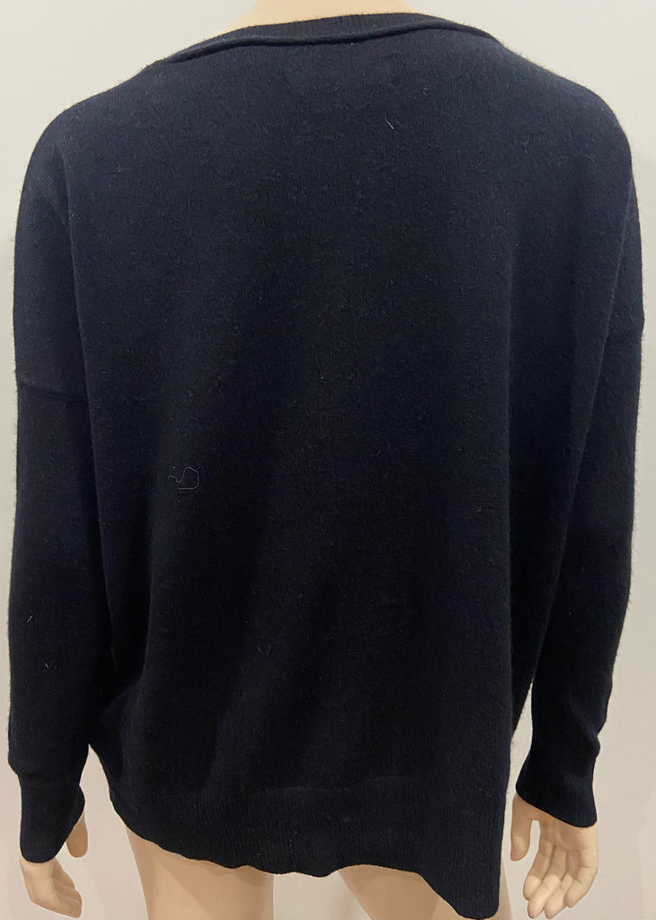 ALL SAINTS Black CHAR Cashmere Round Neck Long Sleeve Knitwear Jumper Sweater XS