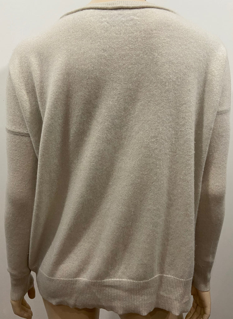 ALL SAINTS Cream Beige Cashmere CHAR Long Sleeve Knitwear Jumper Sweater XS