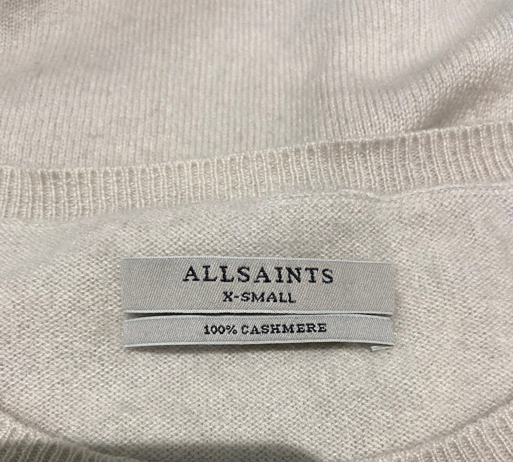ALL SAINTS Cream Beige Cashmere CHAR Long Sleeve Knitwear Jumper Sweater XS