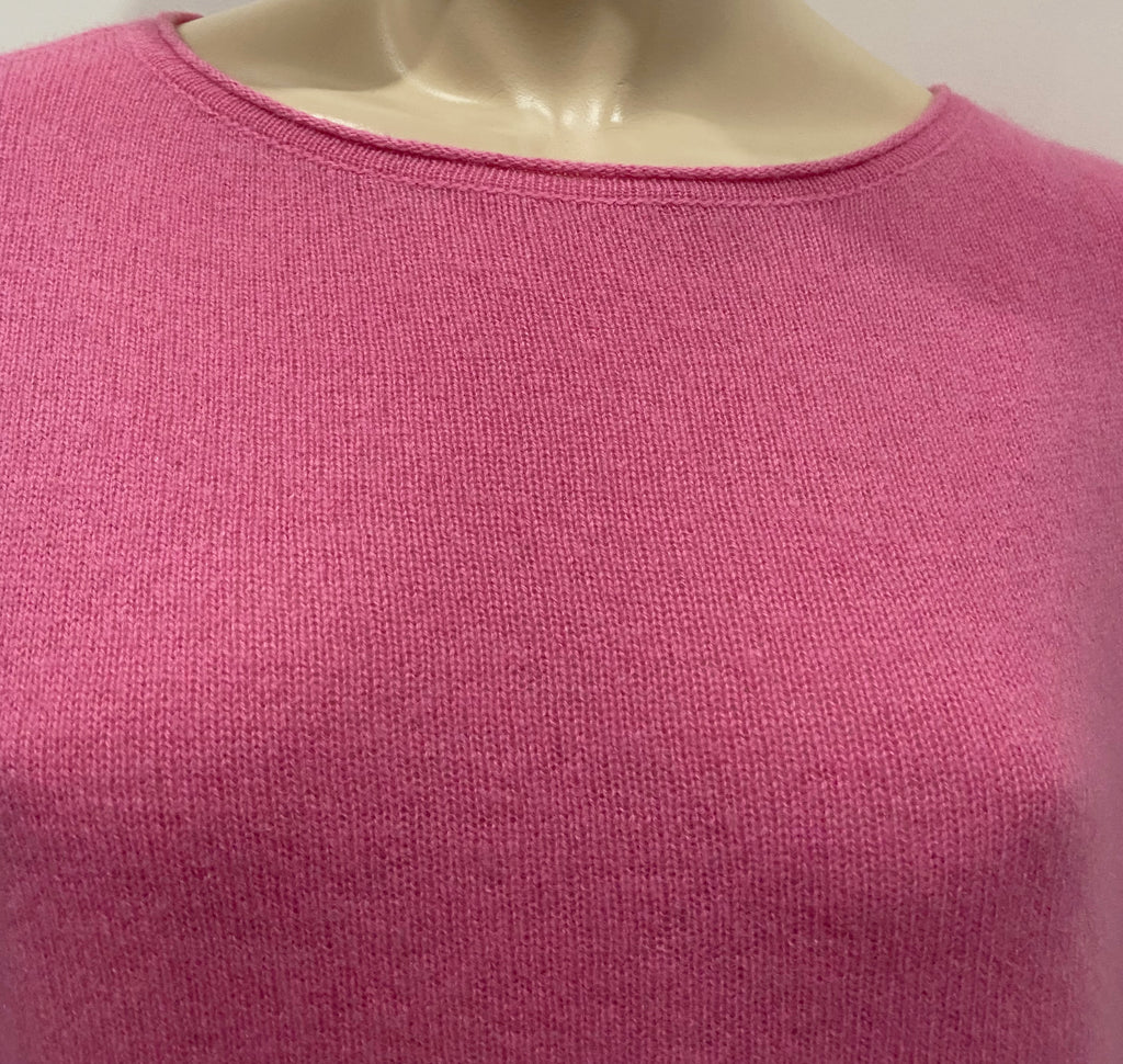 360 CASHMERE X TRILOGY Pink Knitwear Round Neck Long Sleeve Jumper Sweater M