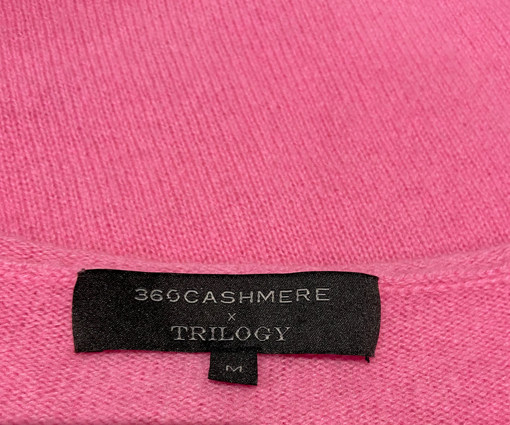 360 CASHMERE X TRILOGY Pink Knitwear Round Neck Long Sleeve Jumper Sweater M