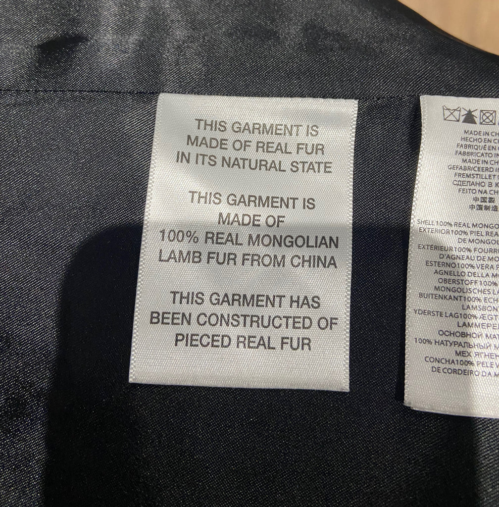 MICHAEL MICHAEL KORS Black Mongolian Lamb Fur Sleeveless Lined Gilet Jacket S
