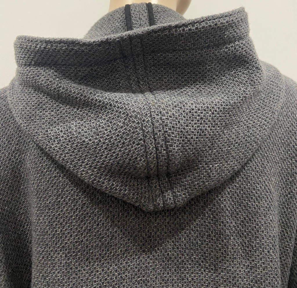 TOPSHOP BOUTIQUE Grey 100% Wool Drawstring Hooded Long Sleeve Jacket Coat UK 6