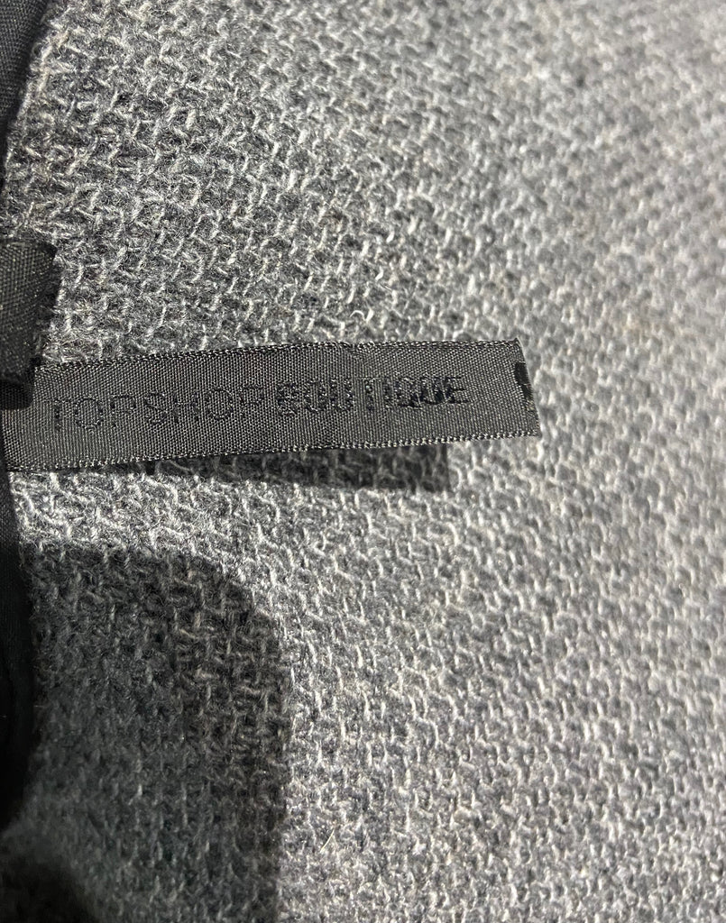 TOPSHOP BOUTIQUE Grey 100% Wool Drawstring Hooded Long Sleeve Jacket Coat UK 6