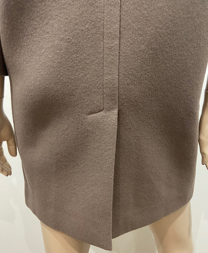 WHISTLES Brown New Wool Blend Double Breasted Lined Trench Jacket Coat UK8 EU36