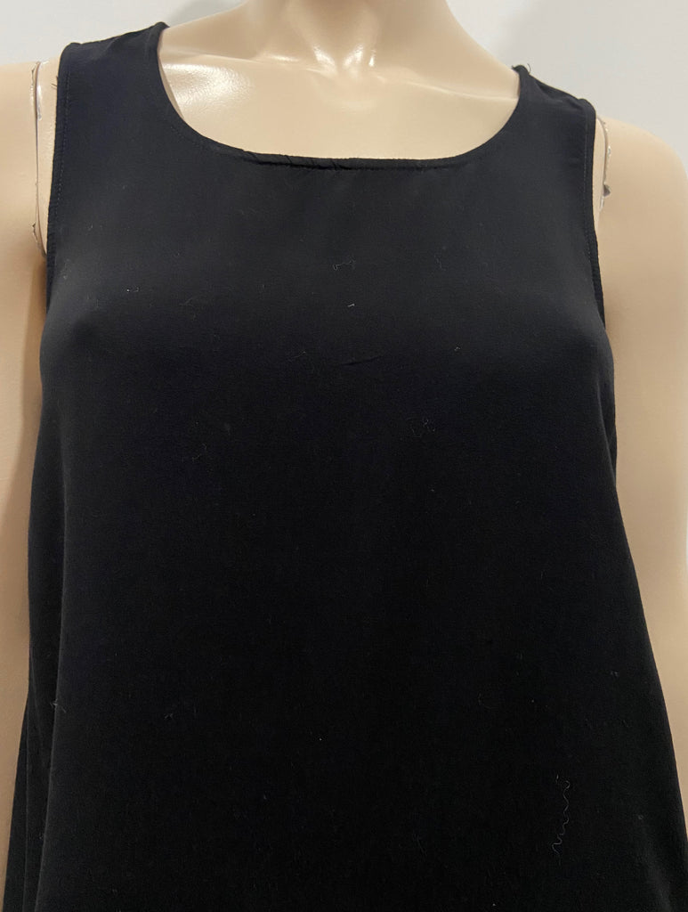 HUSH Women's Black Jerseywear Round Neck Sleeveless Long Length Midi Dress UK10