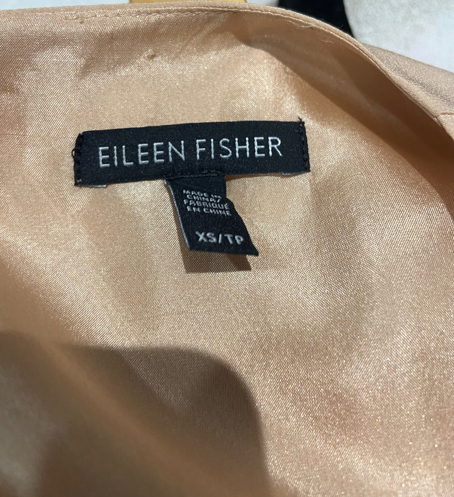 EILEEN FISHER Pale Pink Silk Round Neck Sleeveless Asymmetric Hem Midi Dress XS