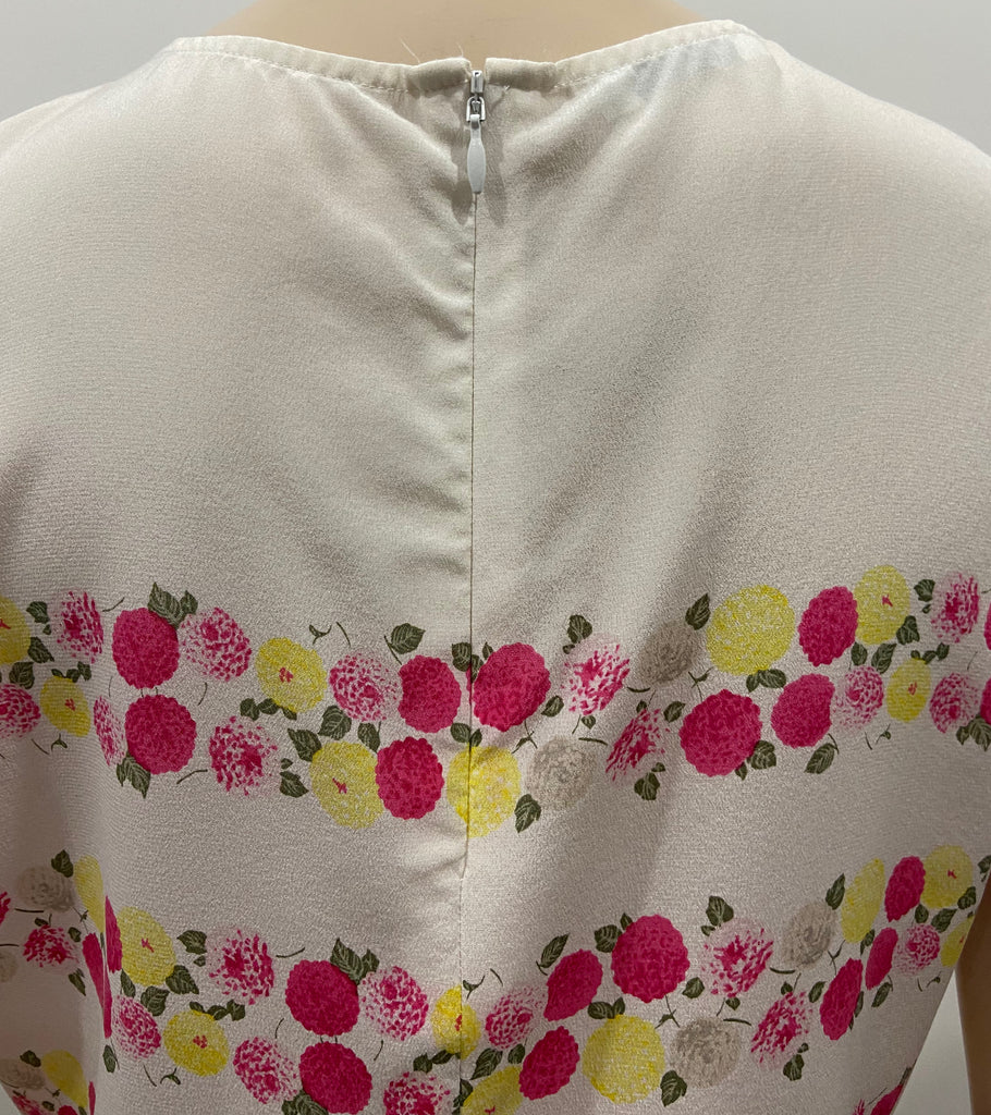 EQUIPMENT FEMME White Multi Colour Floral Silk Round Neck Sleeveless Cami Top S