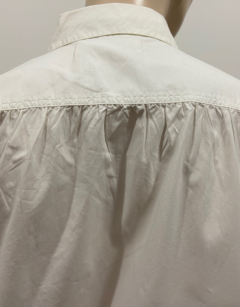 MIH JEANS White Cotton Collared 3/4 Sleeve Wide Fit Oversize Blouse Shirt Top XS