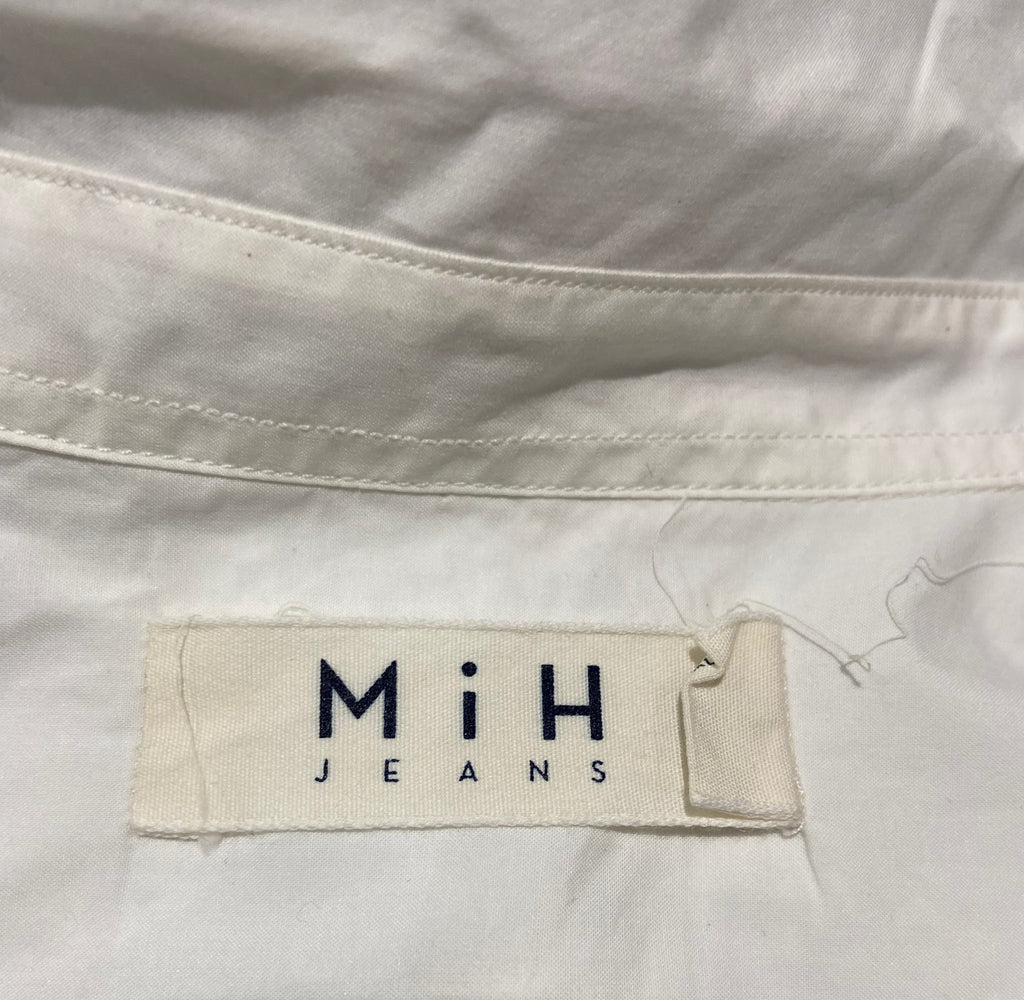 MIH JEANS White Cotton Collared 3/4 Sleeve Wide Fit Oversize Blouse Shirt Top XS