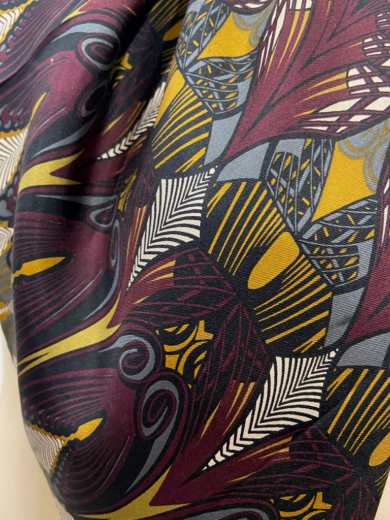 UTERQUE Multi Colour Abstract Print Square Neckerchief Scarf M