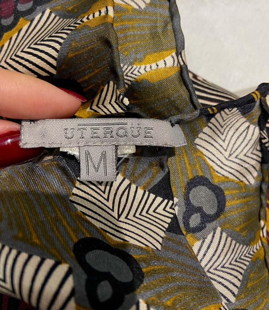 UTERQUE Multi Colour Abstract Print Square Neckerchief Scarf M