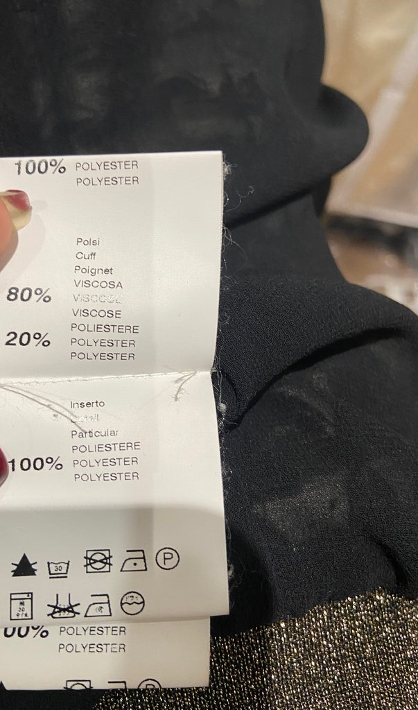 PINKO Black & Cream Geometric Print Zipper Front Lightweight Bomber Jacket UK14