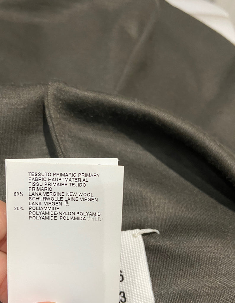 MAISON MARTIN MARGIELA Khaki Wool Blend Overlay Neck Long Sleeve Dress 40 UK8