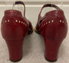 MARC JACOBS Burgundy Leather Round Toe Ankle Strap Block Heel Shoes EU39 UK6