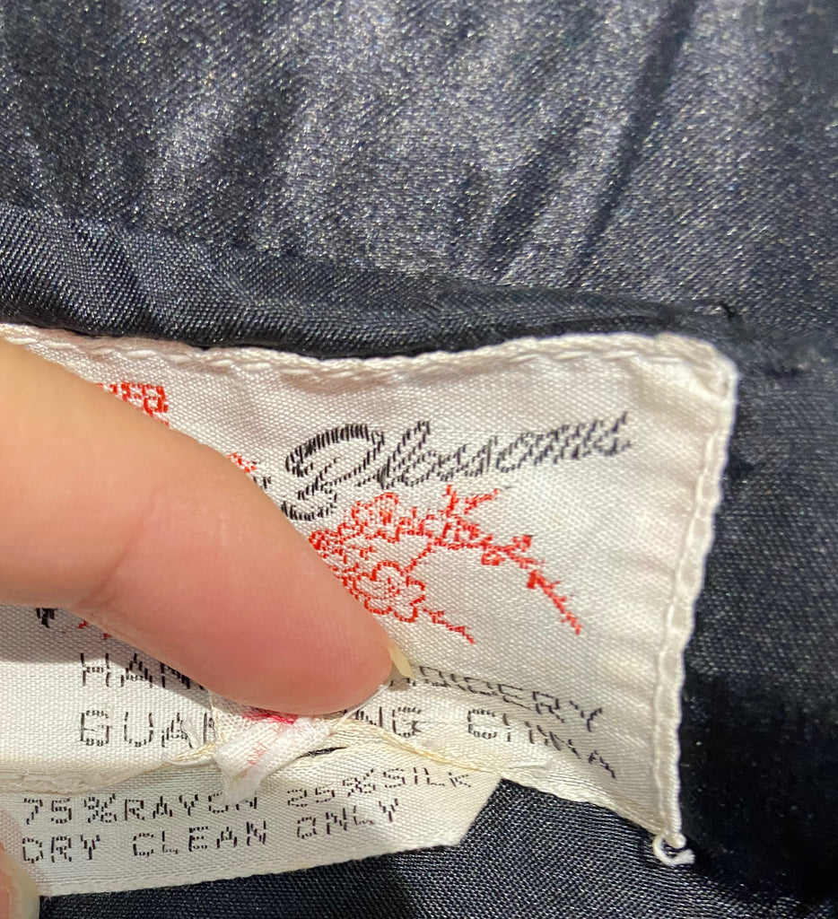 PLUM BLOSSOMS Black Multicolour Embroidered Chinese Kimono Blouse Jacket Top 36