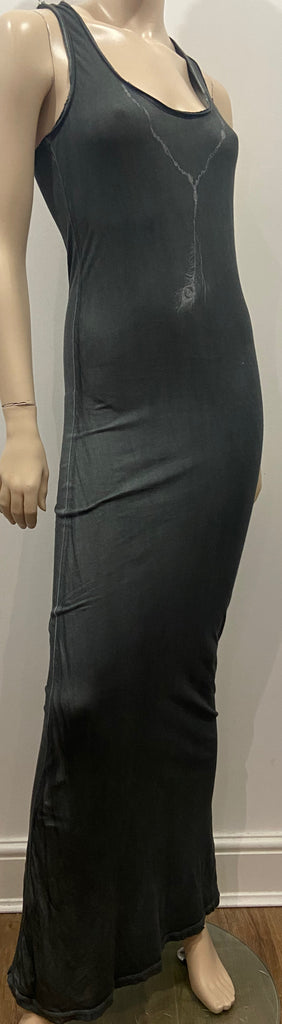ZADIG & VOLTAIRE Bluey Grey Cotton Sleeveless Long Length Bodycon Maxi Dress S