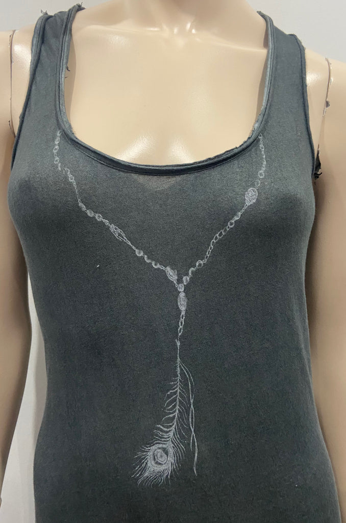 ZADIG & VOLTAIRE Bluey Grey Cotton Sleeveless Long Length Bodycon Maxi Dress S