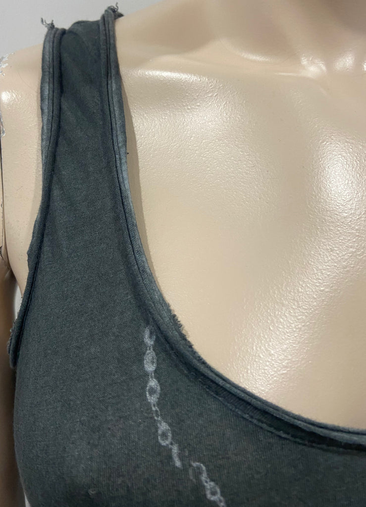 ZADIG & VOLTAIRE Bluey Grey Cotton Sleeveless Long Length Bodycon Maxi Dress S