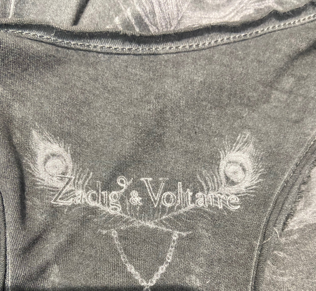 ZADIG & VOLTAIRE Bluey Grey Cotton Sleeveless Long Length Bodycon Maxi Dress S