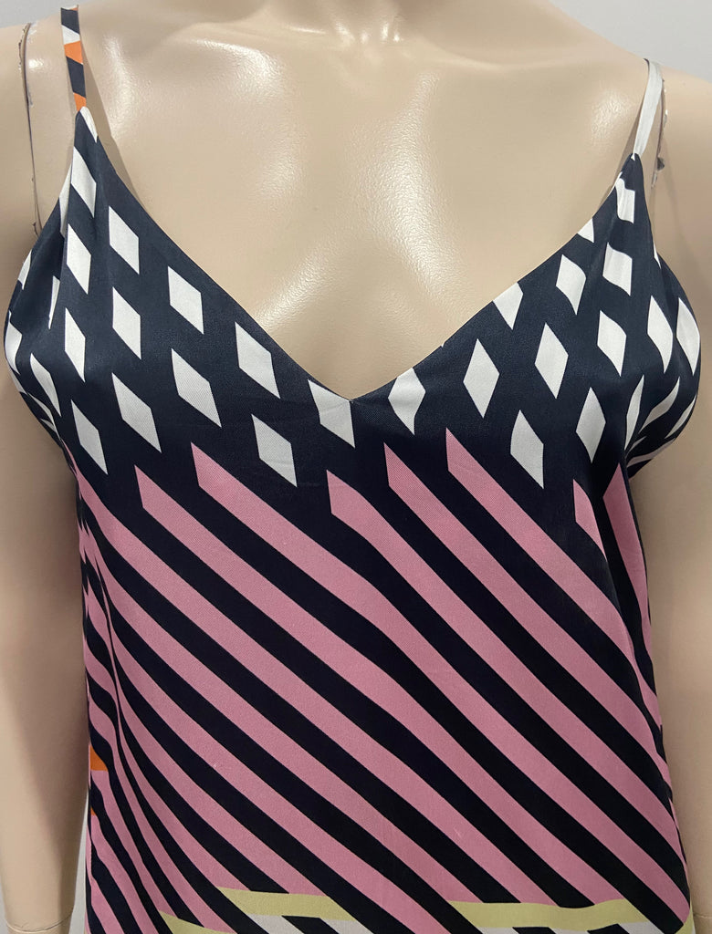 BIMBA Y LOLA Women's Multi Colour Geometric Sleeveless Long Length Maxi Dress S