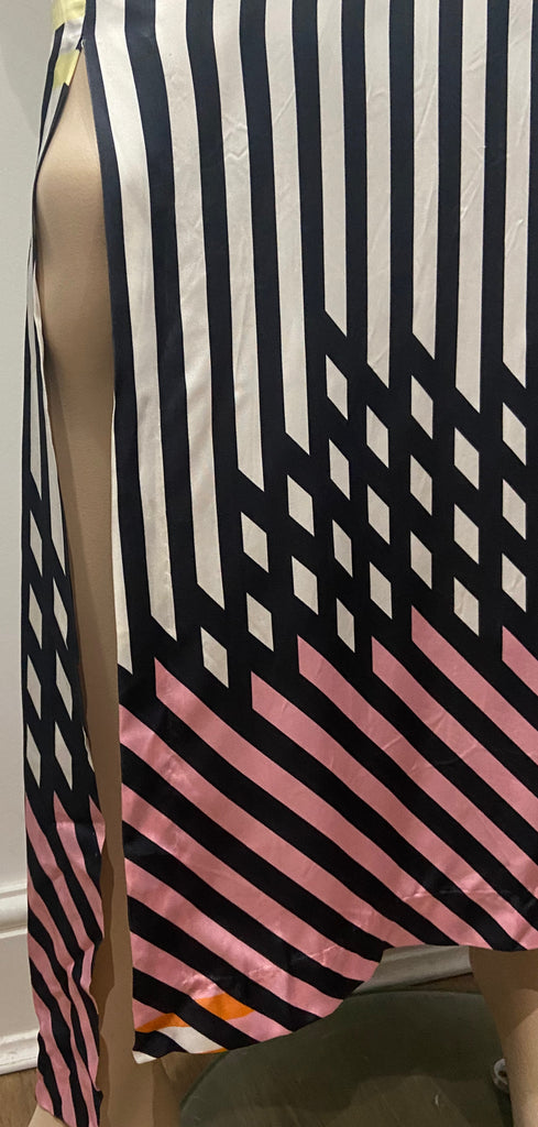 BIMBA Y LOLA Women's Multi Colour Geometric Sleeveless Long Length Maxi Dress S