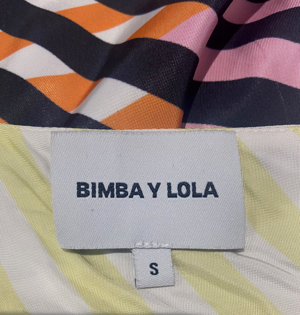 BIMBA Y LOLA Women's Multi Colour Geometric Sleeveless Long Length Maxi Dress S