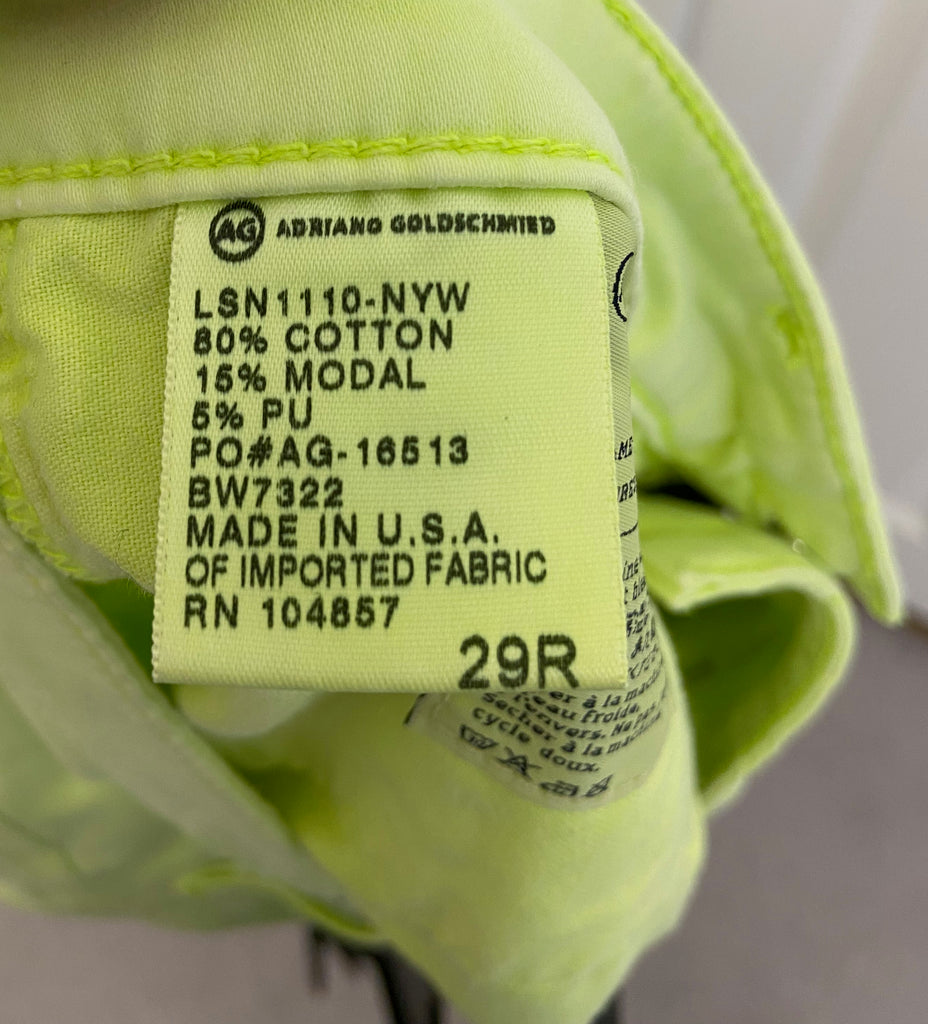 AG ADRIANO GOLDSCHMIEG Line Green Cotton Blend STILT CIGARETTE Casual Shorts 29R