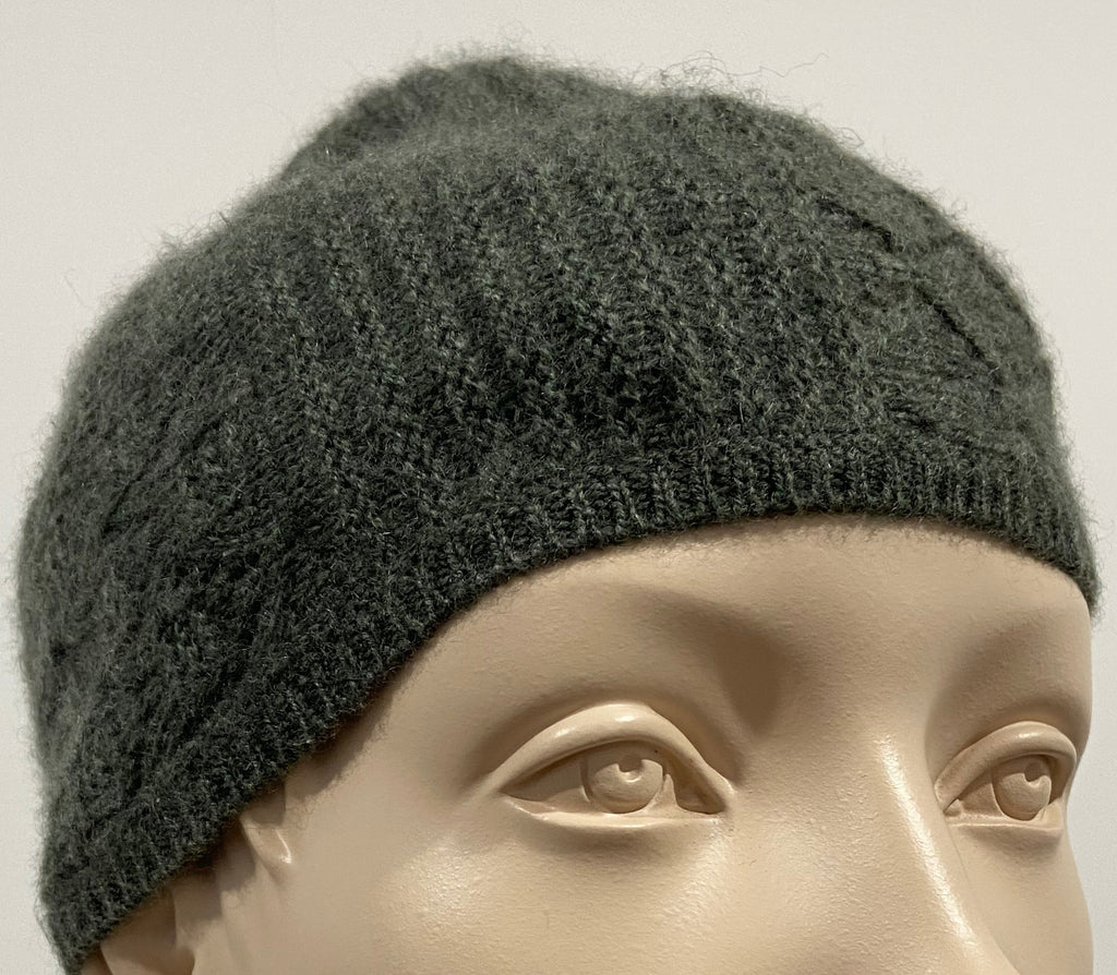 TSE Khaki Olive Green 100% Pure Cashmere Knitwear Beanie Hat - One Size