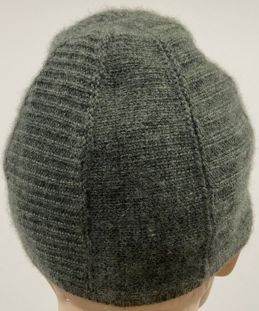 TSE Khaki Olive Green 100% Pure Cashmere Knitwear Beanie Hat - One Size